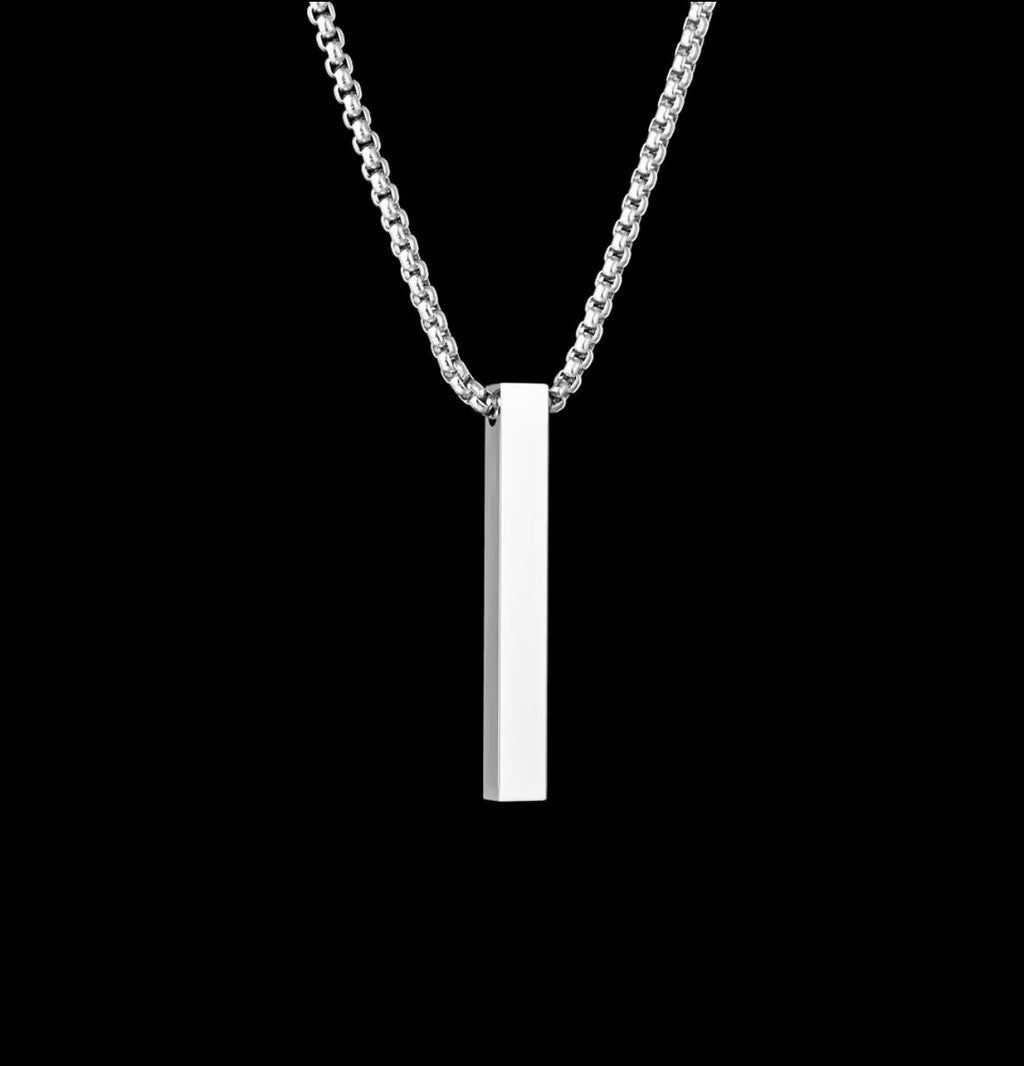 Arvinie Minimalist Bar Pendant Necklace — Stainless Steel Bar Necklace in Gold, Silver, or Black